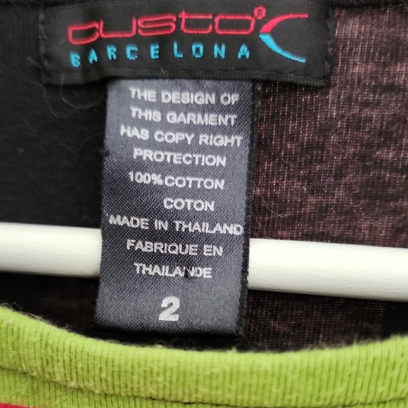 Designer European Rare Vintagr Custo Barcelona Graphic Cotton Top sz2 Winter Ski - Picture 2 of 4